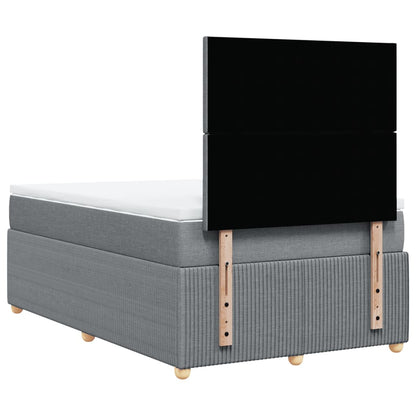 Boxspring met matras stof lichtgrijs 120x200 cm