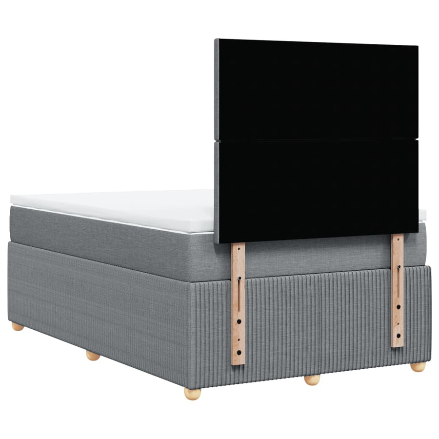 Boxspring met matras stof lichtgrijs 120x200 cm