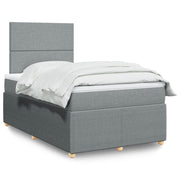 Boxspring met matras 120x200 cm lichtgrijs
