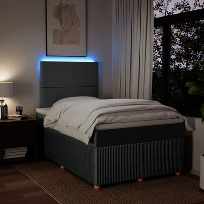 Boxspring met matras stof donkergrijs 120x200 cm