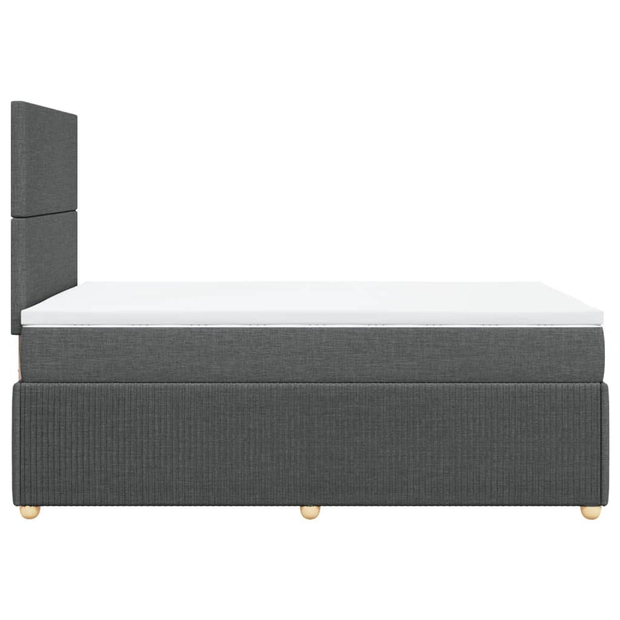 Boxspring met matras stof donkergrijs 120x200 cm
