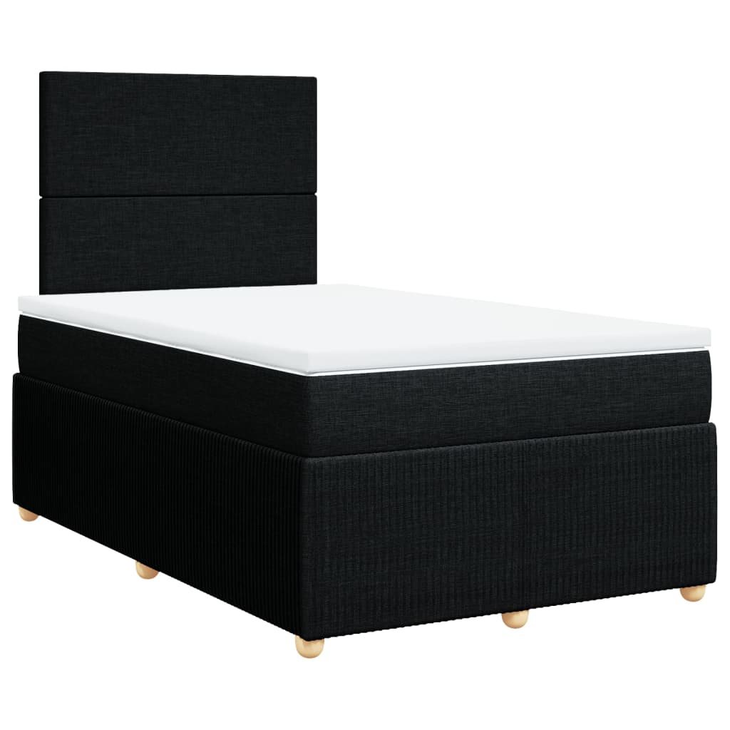 Boxspring met matras stof zwart 120x200 cm