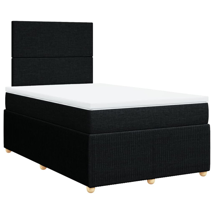 Boxspring met matras stof zwart 120x200 cm