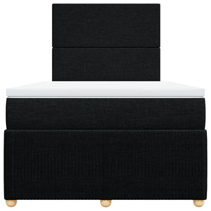 Boxspring met matras stof zwart 120x200 cm