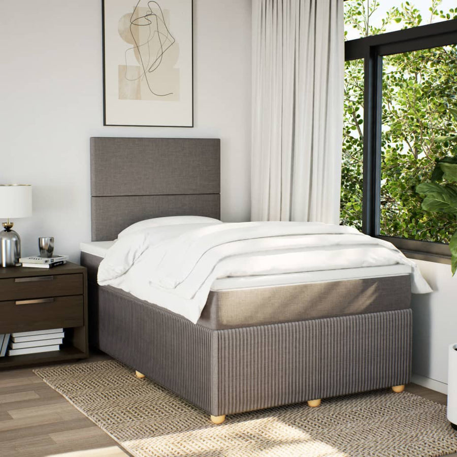 Boxspring met matras stof taupe 120x200 cm