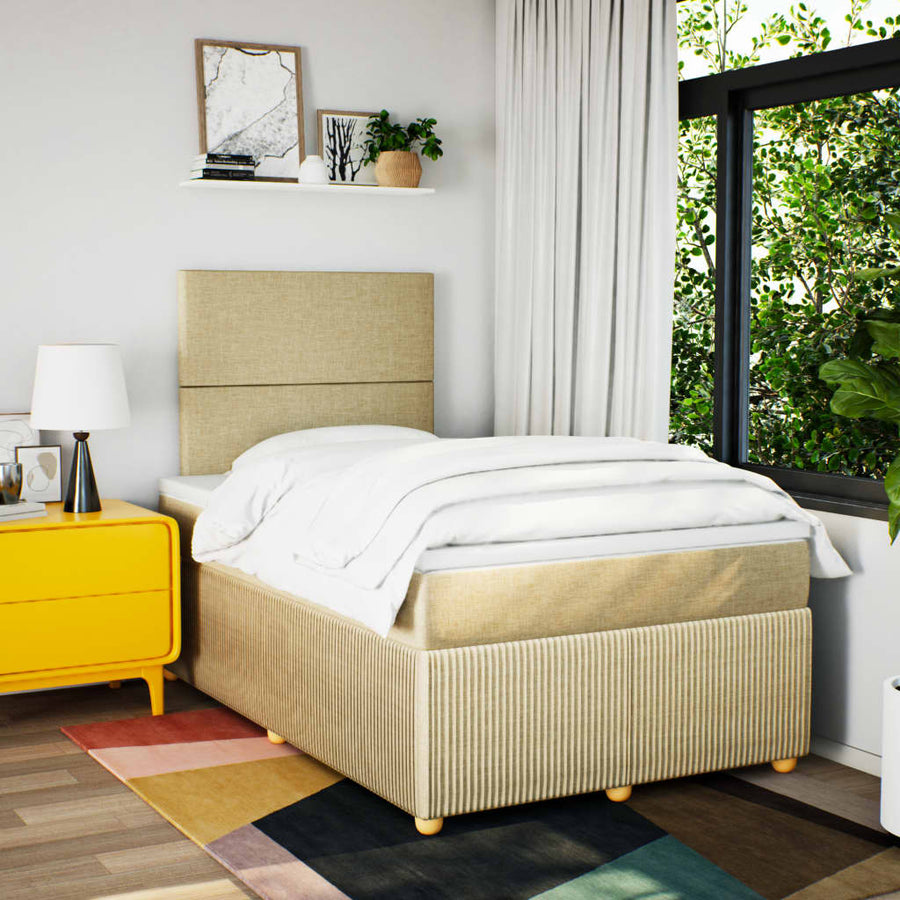 Boxspring met matras stof crèmekleurig 120x200 cm