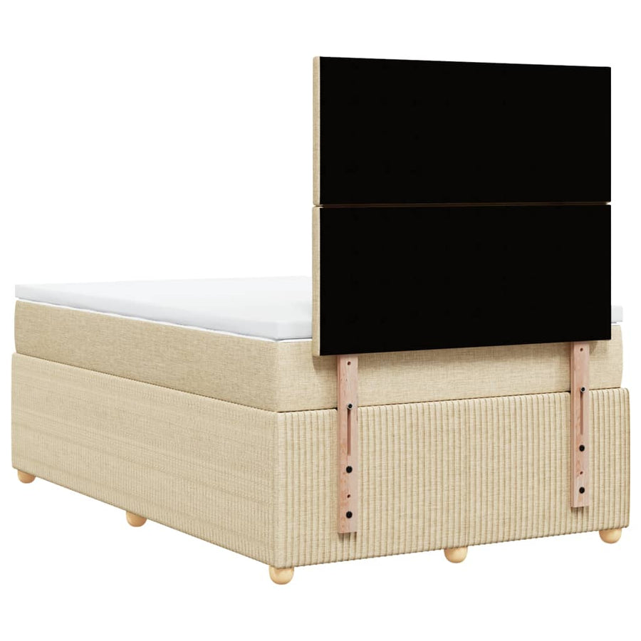 Boxspring met matras stof crèmekleurig 120x200 cm