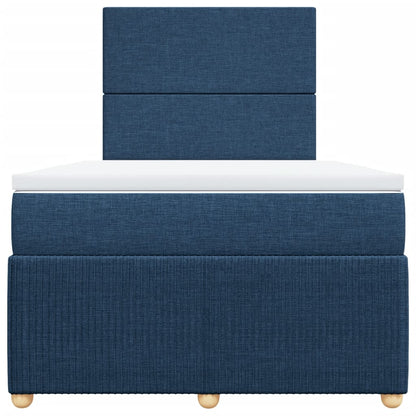 Boxspring met matras stof blauw 120x200 cm