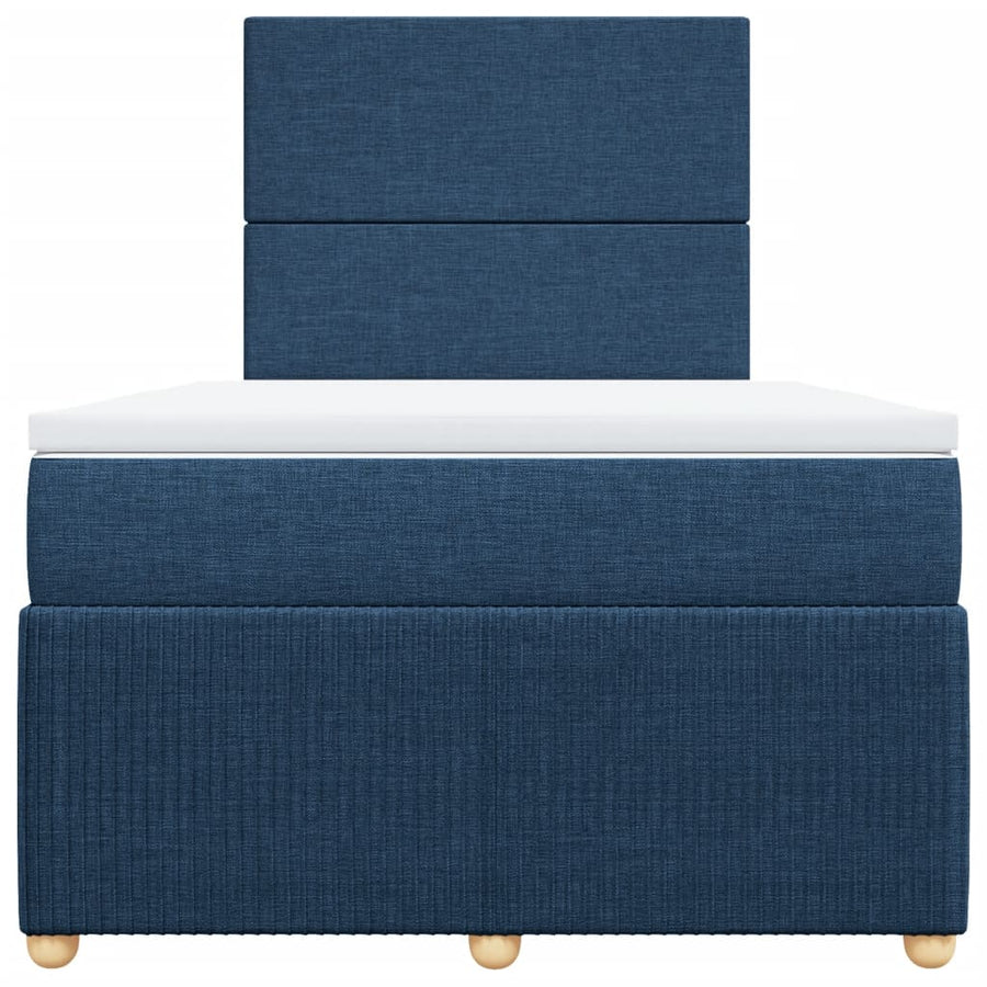 Boxspring met matras stof blauw 120x200 cm