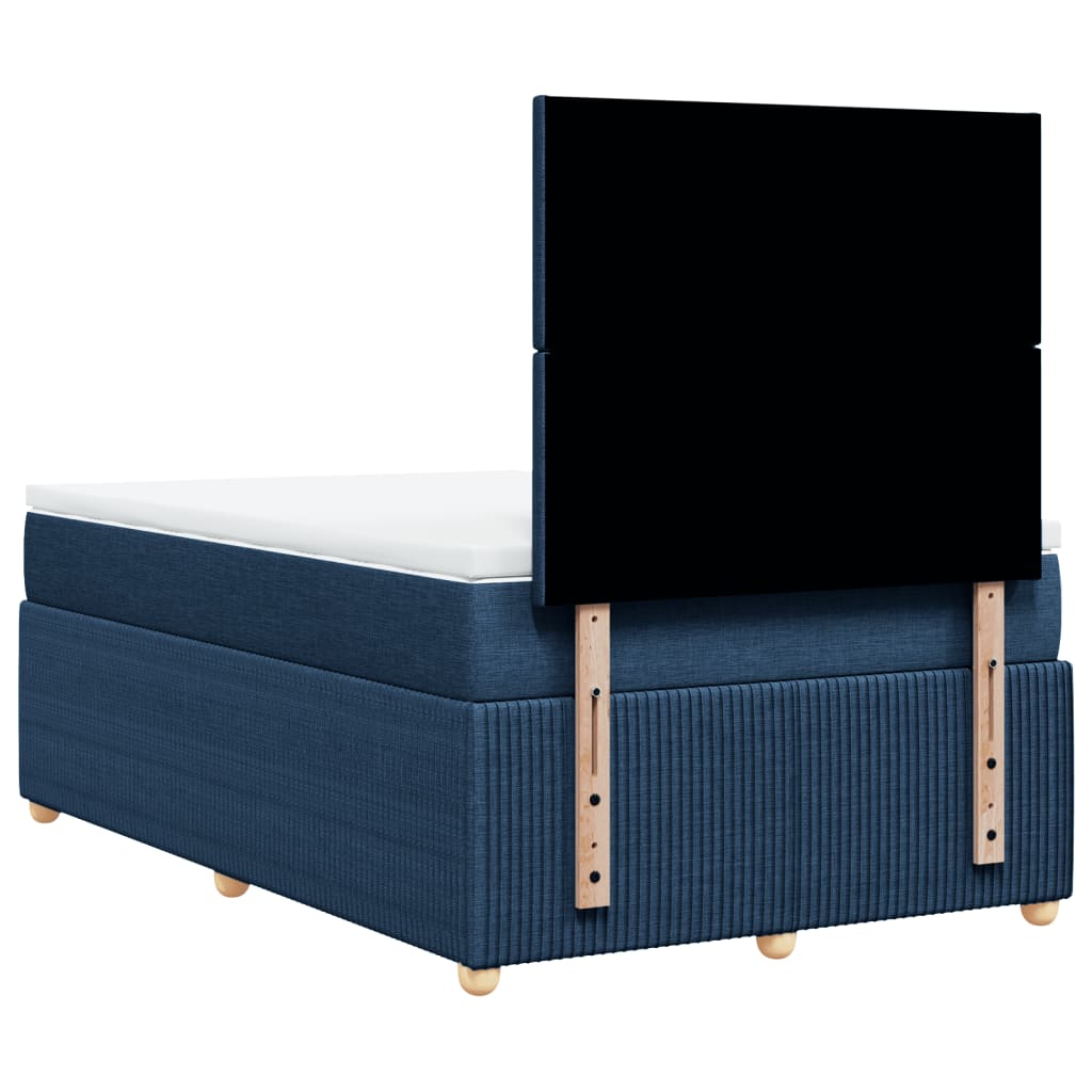 Boxspring met matras stof blauw 120x200 cm