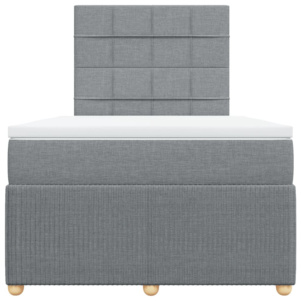 Boxspring met matras stof lichtgrijs 120x200 cm