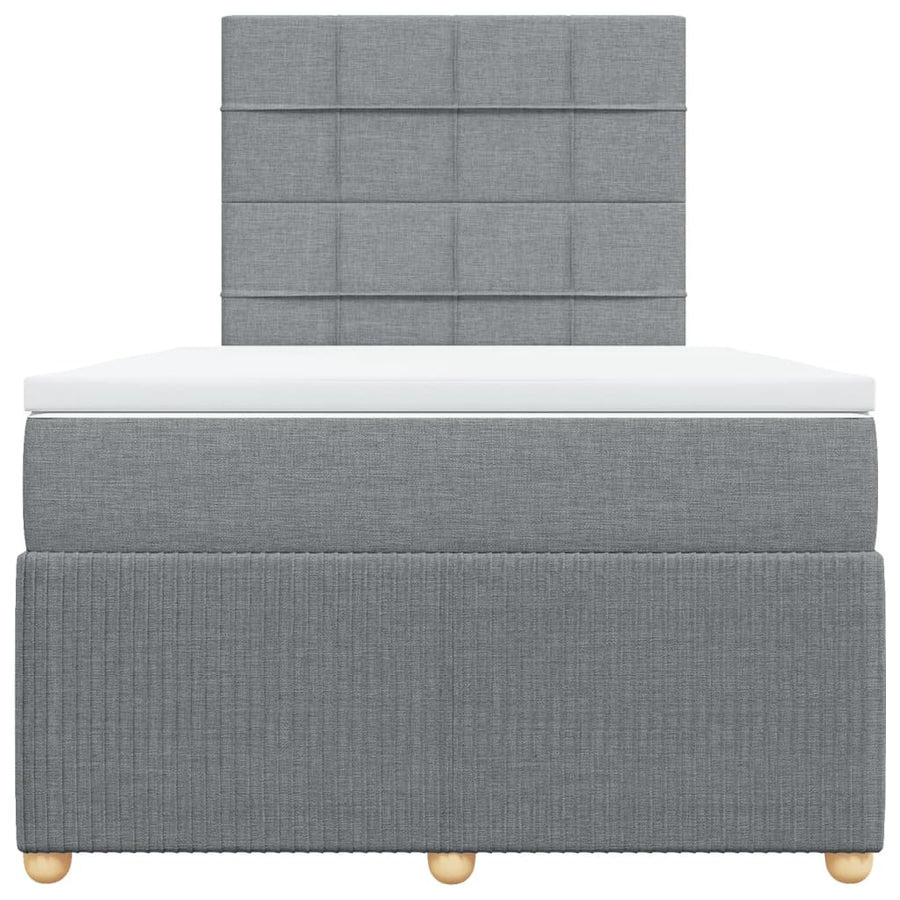 Boxspring met matras stof lichtgrijs 120x200 cm