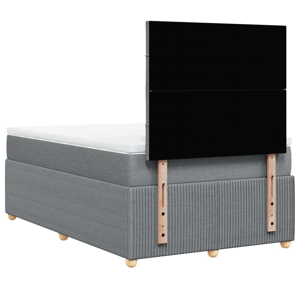 Boxspring met matras stof lichtgrijs 120x200 cm