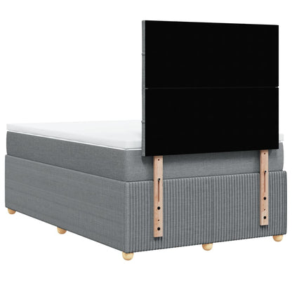Boxspring met matras stof lichtgrijs 120x200 cm