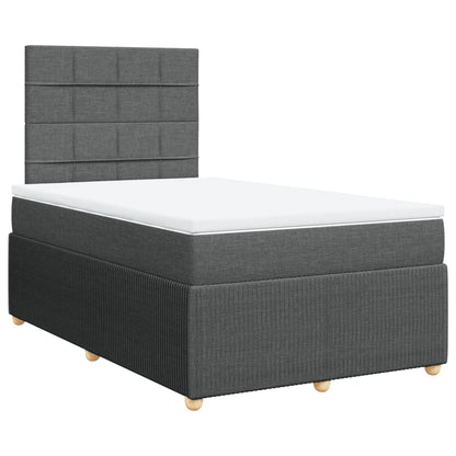 Boxspring met matras stof donkergrijs 120x200 cm