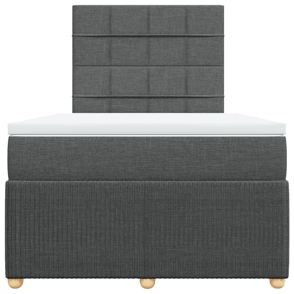 Boxspring met matras stof donkergrijs 120x200 cm