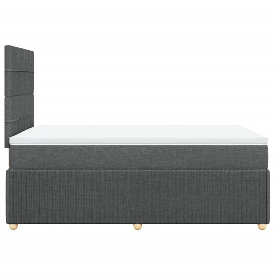 Boxspring met matras stof donkergrijs 120x200 cm