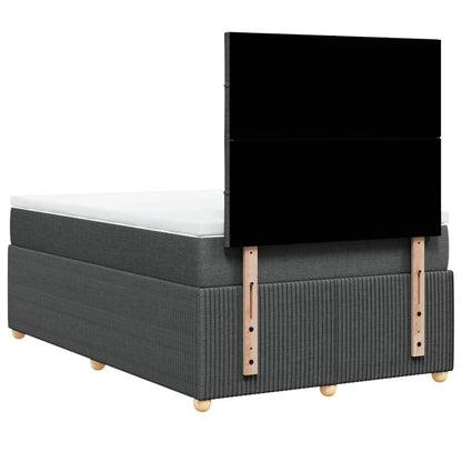 Boxspring met matras stof donkergrijs 120x200 cm