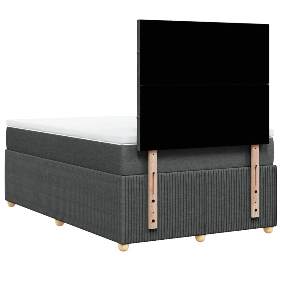 Boxspring met matras stof donkergrijs 120x200 cm