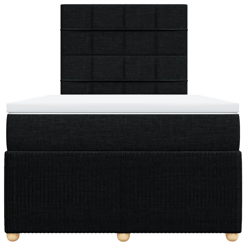 Boxspring met matras stof zwart 120x200 cm