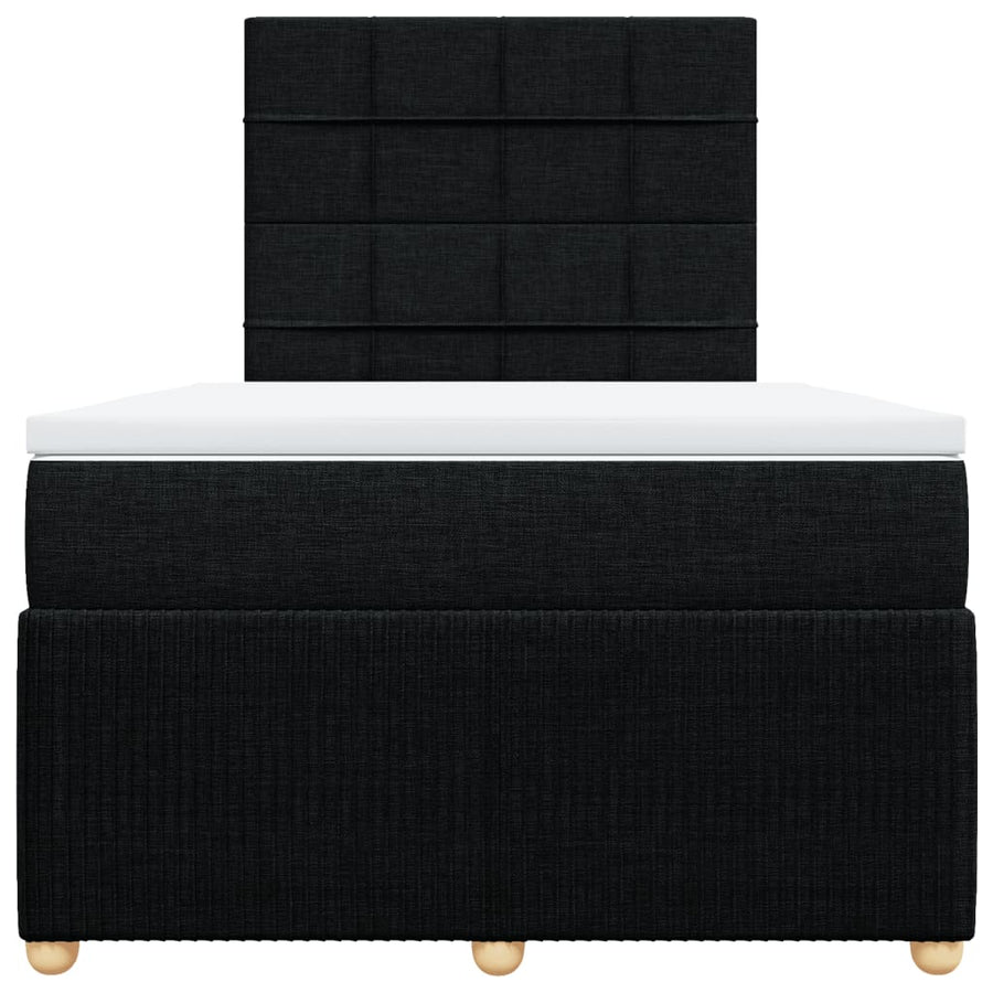 Boxspring met matras stof zwart 120x200 cm