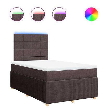 Boxspring met matras stof donkerbruin 120x200 cm