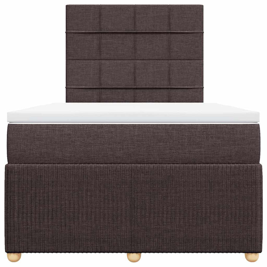 Boxspring met matras stof donkerbruin 120x200 cm