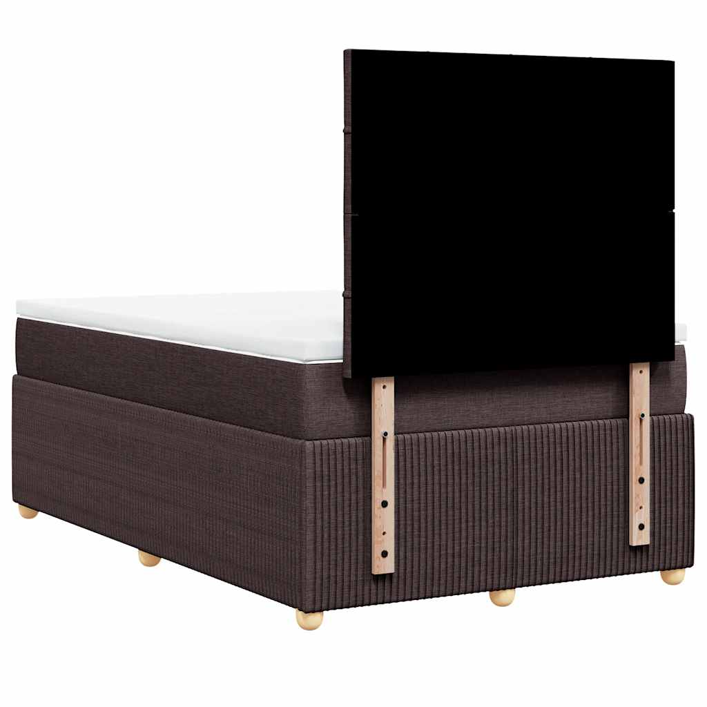 Boxspring met matras stof donkerbruin 120x200 cm