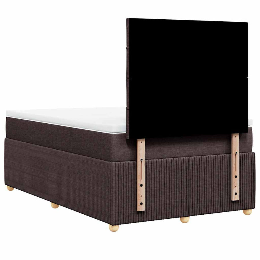 Boxspring met matras stof donkerbruin 120x200 cm