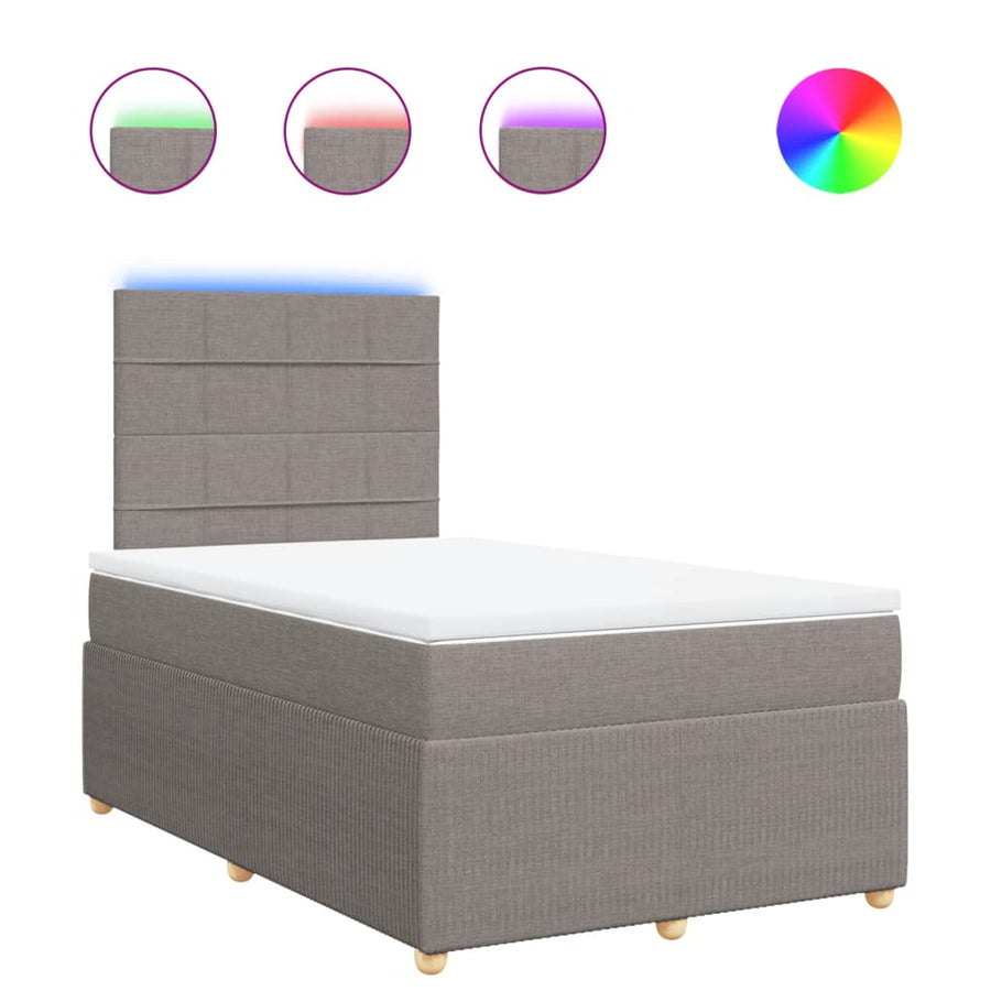 Boxspring met matras stof taupe 120x200 cm