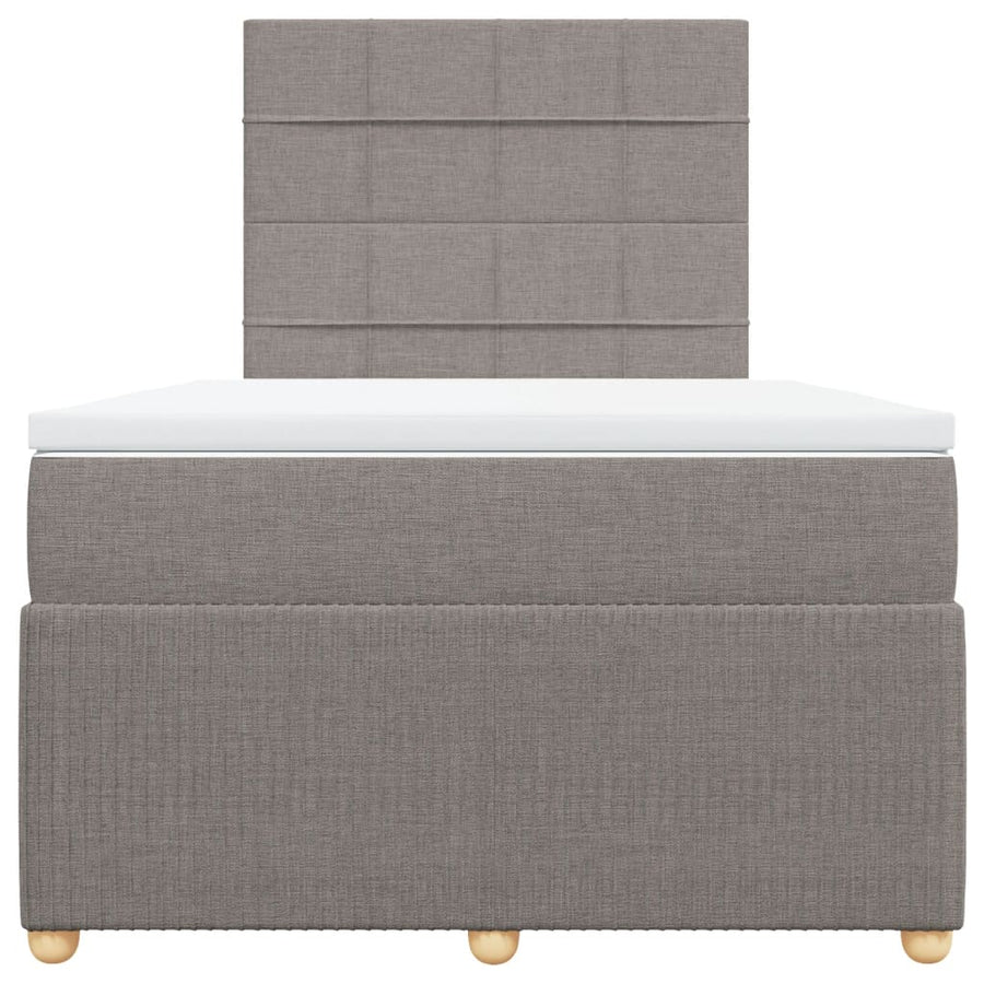 Boxspring met matras stof taupe 120x200 cm