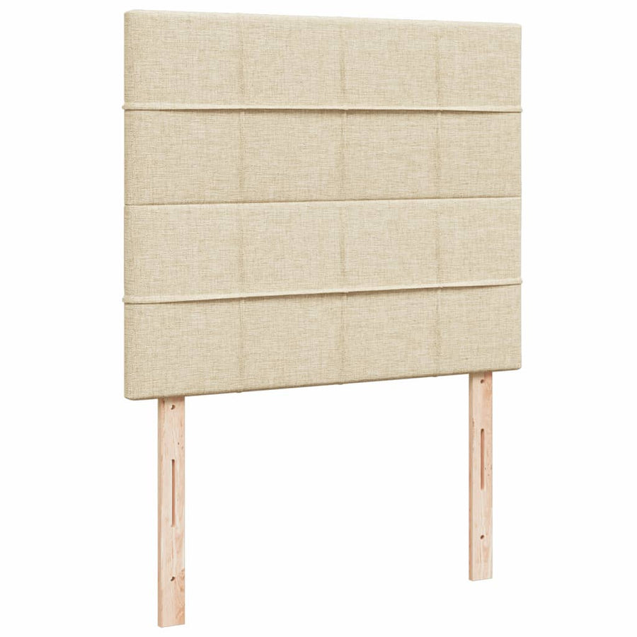 Boxspring met matras stof crèmekleurig 120x200 cm