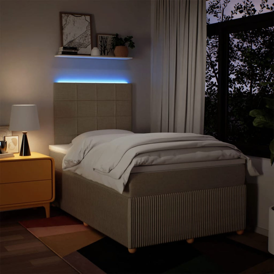Boxspring met matras stof crèmekleurig 120x200 cm