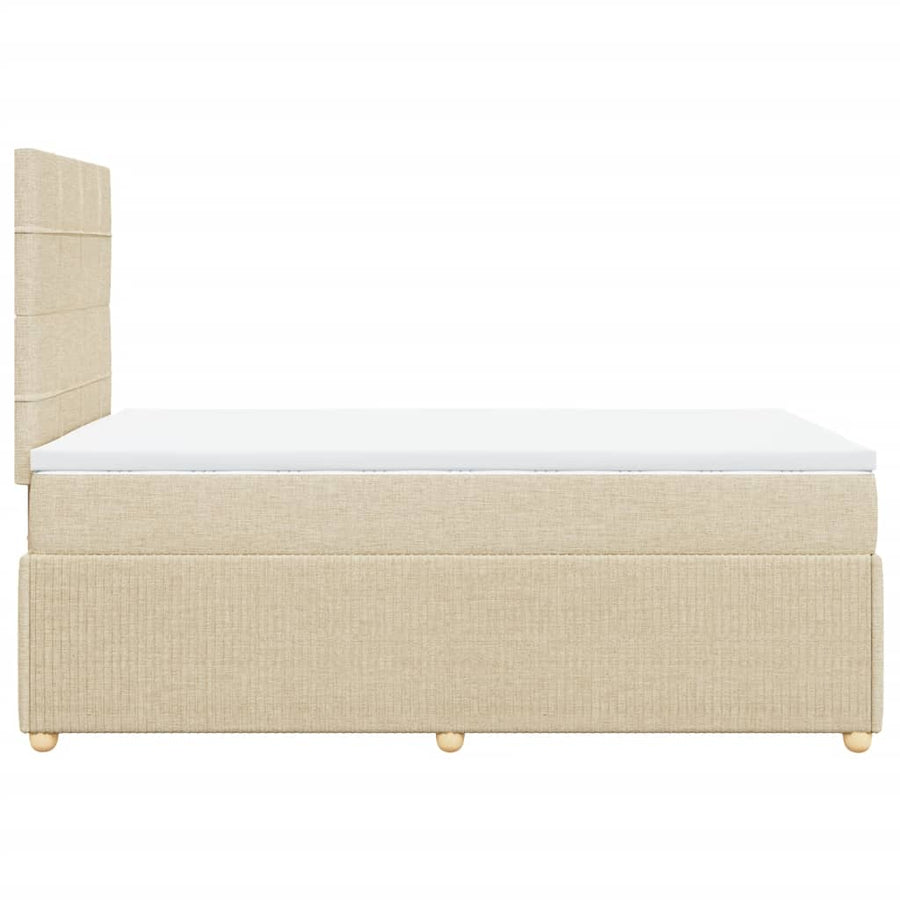 Boxspring met matras stof crèmekleurig 120x200 cm
