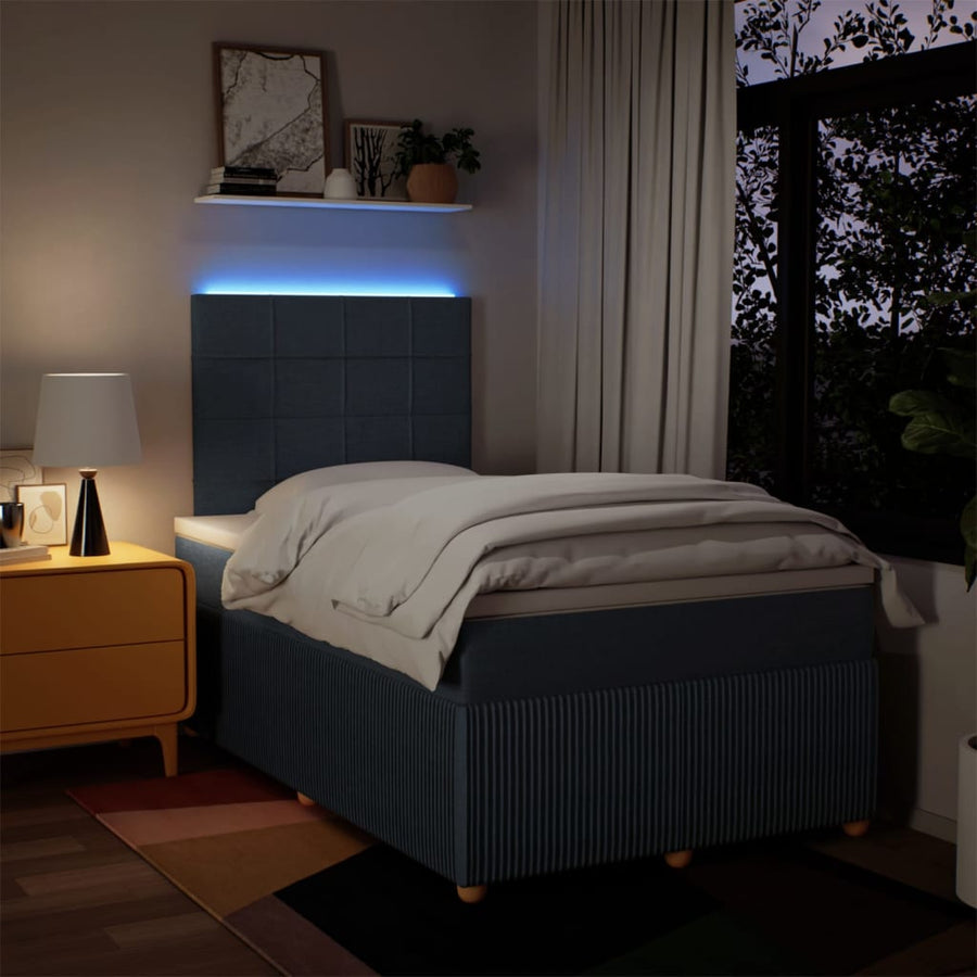 Boxspring met matras stof blauw 120x200 cm