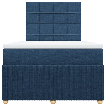 Boxspring met matras stof blauw 120x200 cm