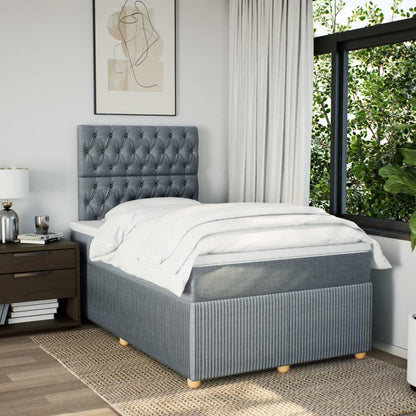 Boxspring met matras stof lichtgrijs 120x200 cm
