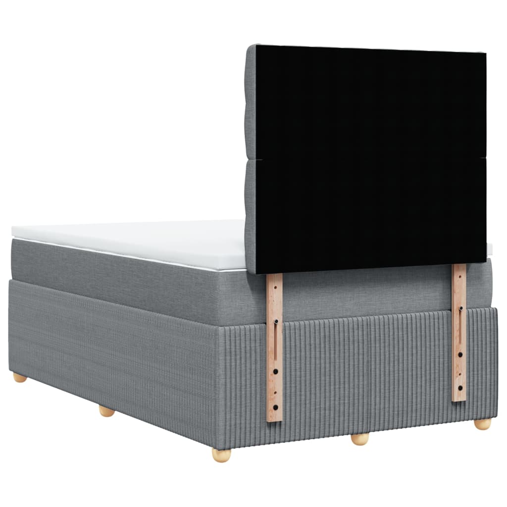 Boxspring met matras stof lichtgrijs 120x200 cm