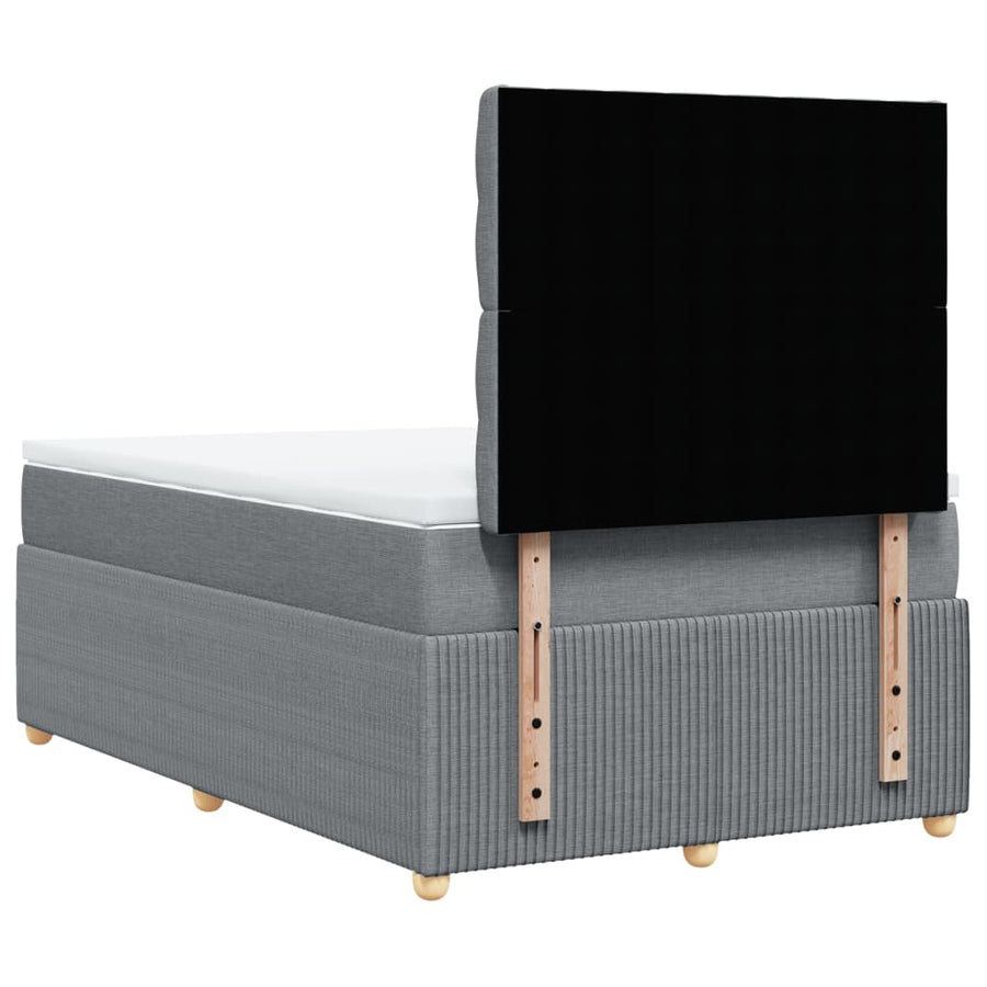 Boxspring met matras stof lichtgrijs 120x200 cm