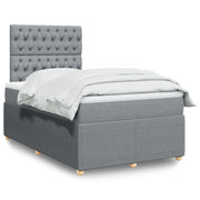 Boxspring 120x200 cm lichtgrijs met matras
