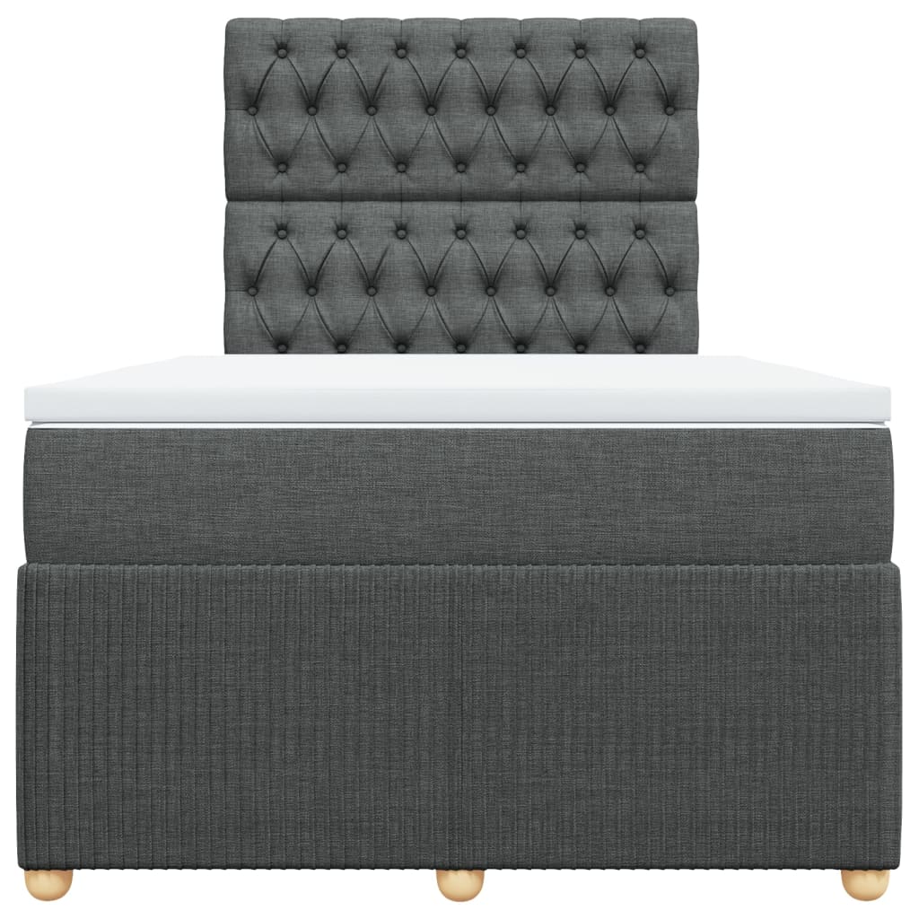 Boxspring met matras stof donkergrijs 120x200 cm