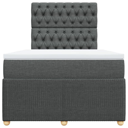 Boxspring met matras stof donkergrijs 120x200 cm