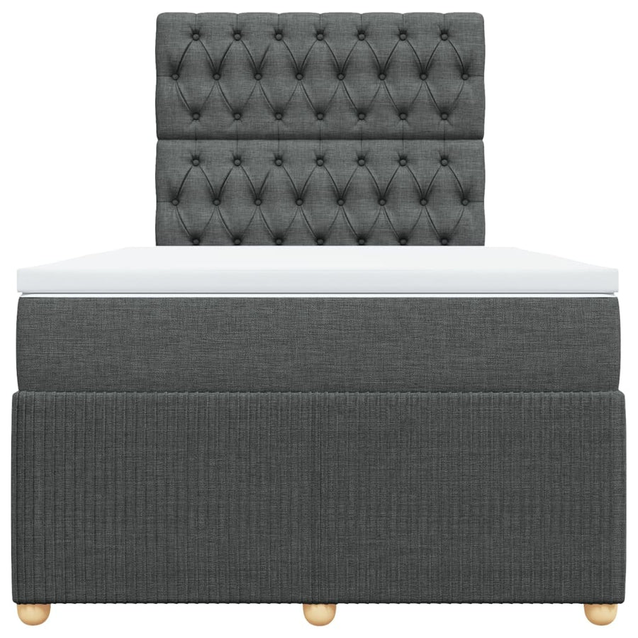 Boxspring met matras stof donkergrijs 120x200 cm