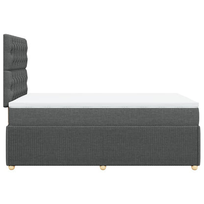 Boxspring met matras stof donkergrijs 120x200 cm