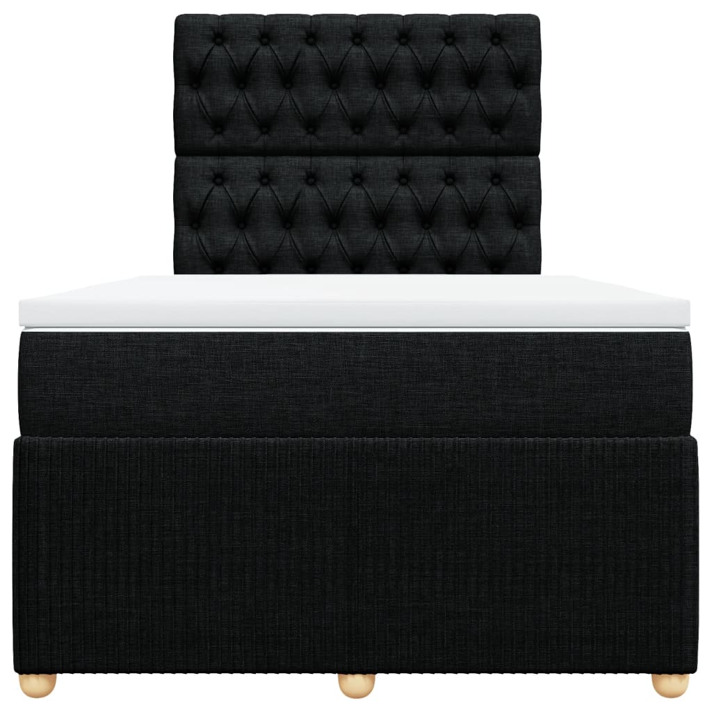 Boxspring met matras stof zwart 120x200 cm