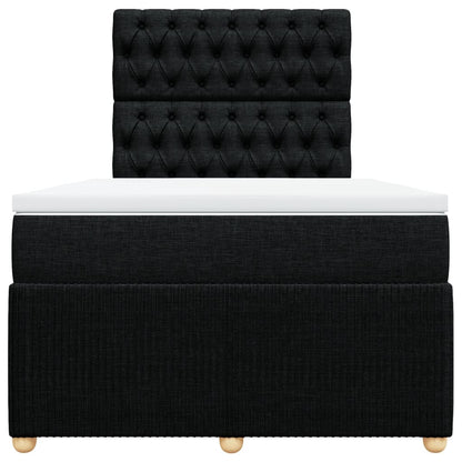 Boxspring met matras stof zwart 120x200 cm