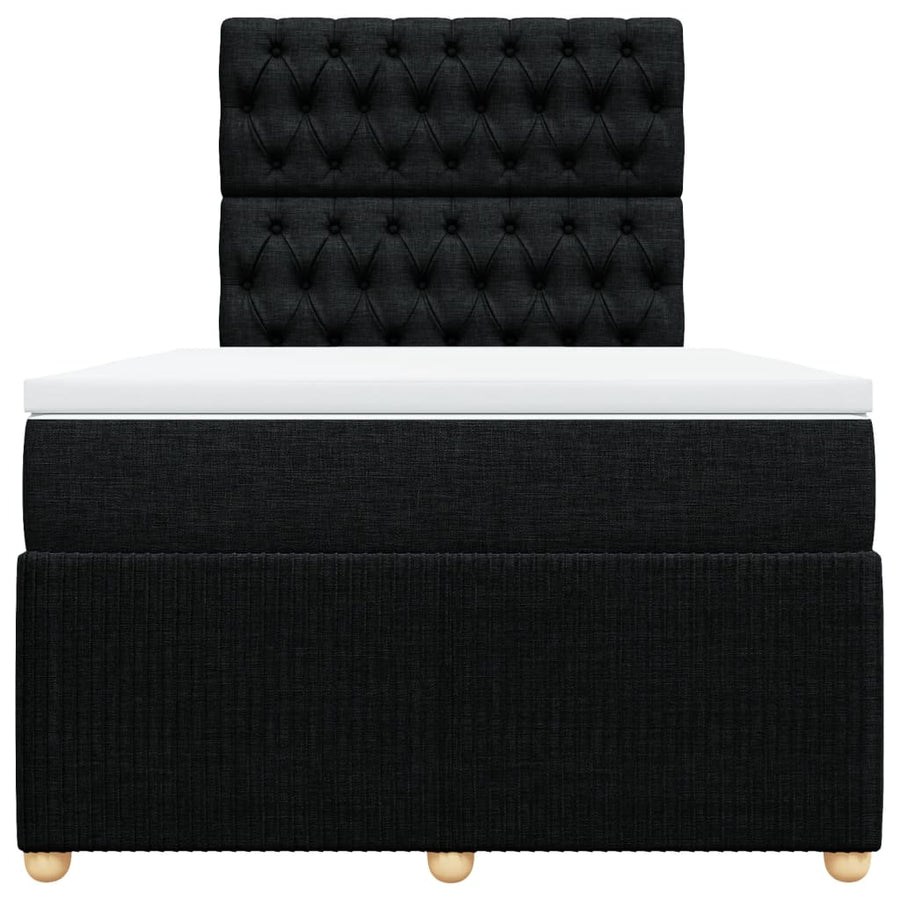 Boxspring met matras stof zwart 120x200 cm