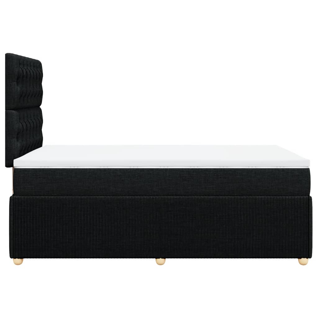 Boxspring met matras stof zwart 120x200 cm