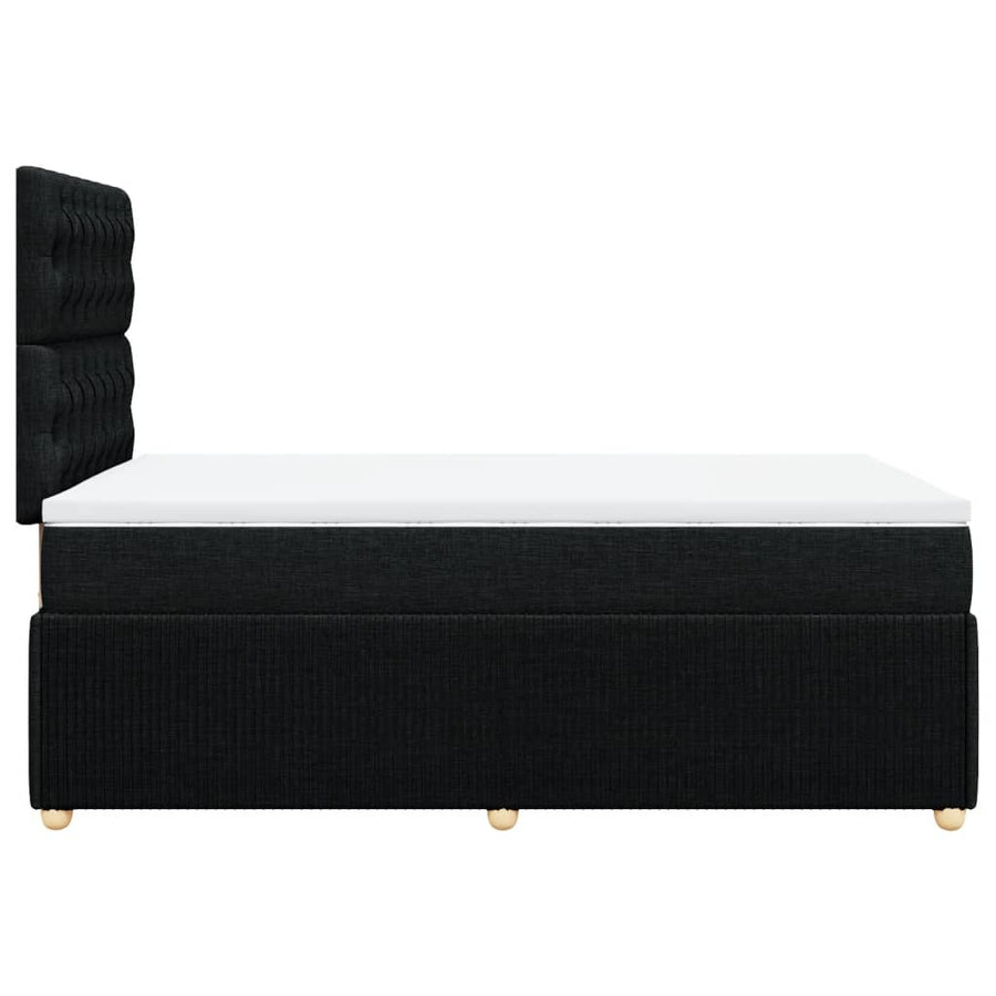 Boxspring met matras stof zwart 120x200 cm