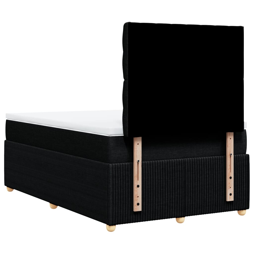 Boxspring met matras stof zwart 120x200 cm